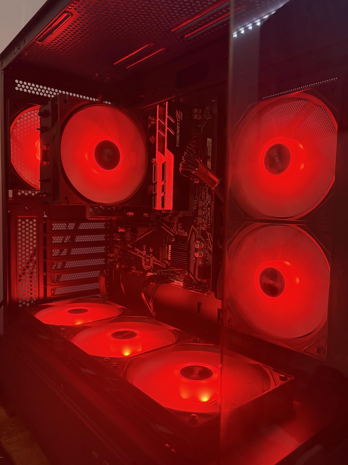 Okinos Aqua 7, Pre-Installed 6 × 120mm PWM ARGB Fan, ATX Mid Tower PC Case, Computer case with Panoramic View Tempered Glass Front & Side Panel, Type C Port, Gaming PC Case, Black customer photo 2