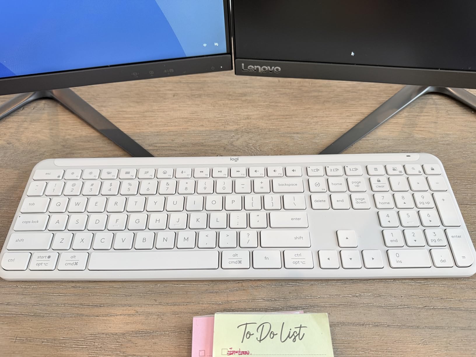 Signature Slim K950 Wireless Keyboard, Sleek Design, Switch Typing Between Devices, Quiet Typing, Bluetooth, Multi-OS, Windows, Mac, Chrome - Graphite customer photo 1