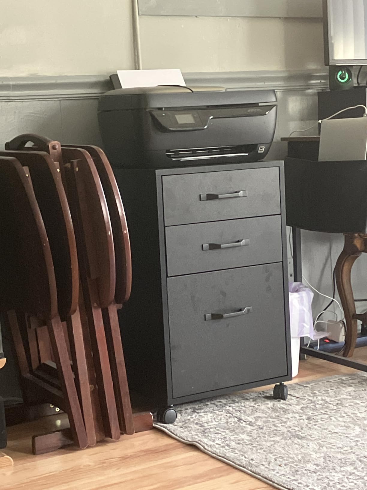 VASAGLE 4 Drawer File Cabinet with Lock, Printer Stand, Office Filing Cabinet Organizer, for A4 and Letter Size Documents, Rustic Brown and Black UOFC062B01 customer photo 2