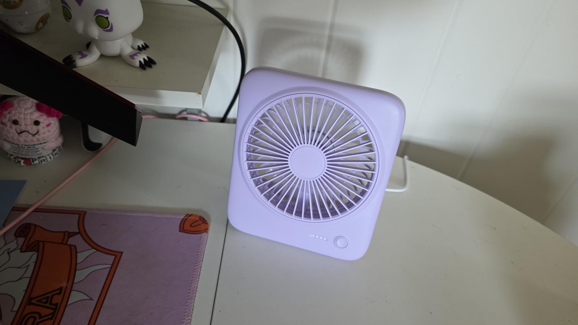 Otlonpe Personal Portable Desk Fan, 4000mAh Small Rechargeable Portable Fan Battery Operated & USB Powered for Travel Sleeping Bedroom Office Home Table, Cordless, Quiet, 4-Speed, 6.5 Inch customer photo 2