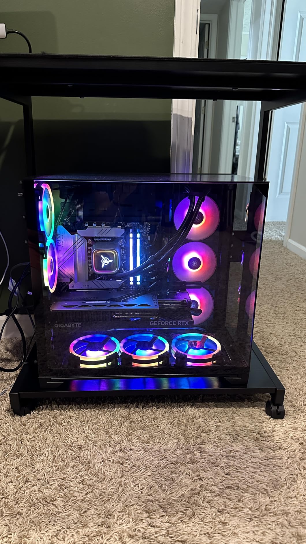 Skytech O11V Gaming PC Desktop, Intel i7 14700K 3.4 GHz (5.5GHz Turbo Boost), NVIDIA RTX 4080 Super 16GB GDDR6X, 2TB Gen4 SSD, 32GB DDR5 RAM 5600 RGB, 1000W Gold ATX 3.0 PSU, 360mm ARGB AIO, Wi-Fi customer photo 2