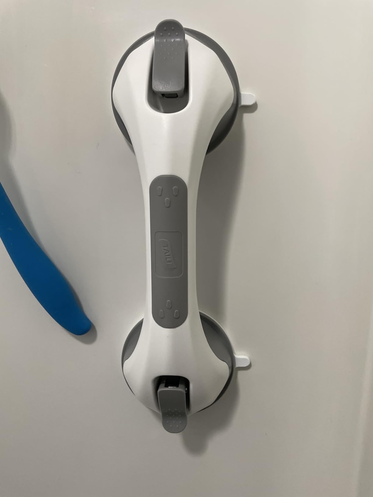 TAILI Shower Grab Bar, 2 Pack 12 Inch Suction Grab Bars for Bathtubs and Showers for Elderly, Shower Handle for Seniors Bathroom Safety Grip, No Drilling Removable, Grey customer photo 1