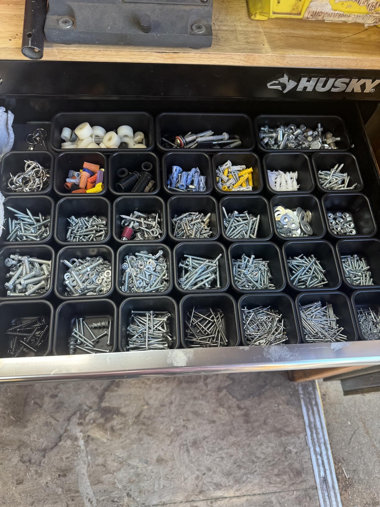 【More Larger Size】A-LUGEI【69 PCS-5 Size】 Tool Box Organizer Tray Divider Set【Black】 Desk Drawer Organizer Bin, Garage Organization and Storage Toolbox for Rolling Tool Chest Cart WorkBench Part Widget customer photo 2