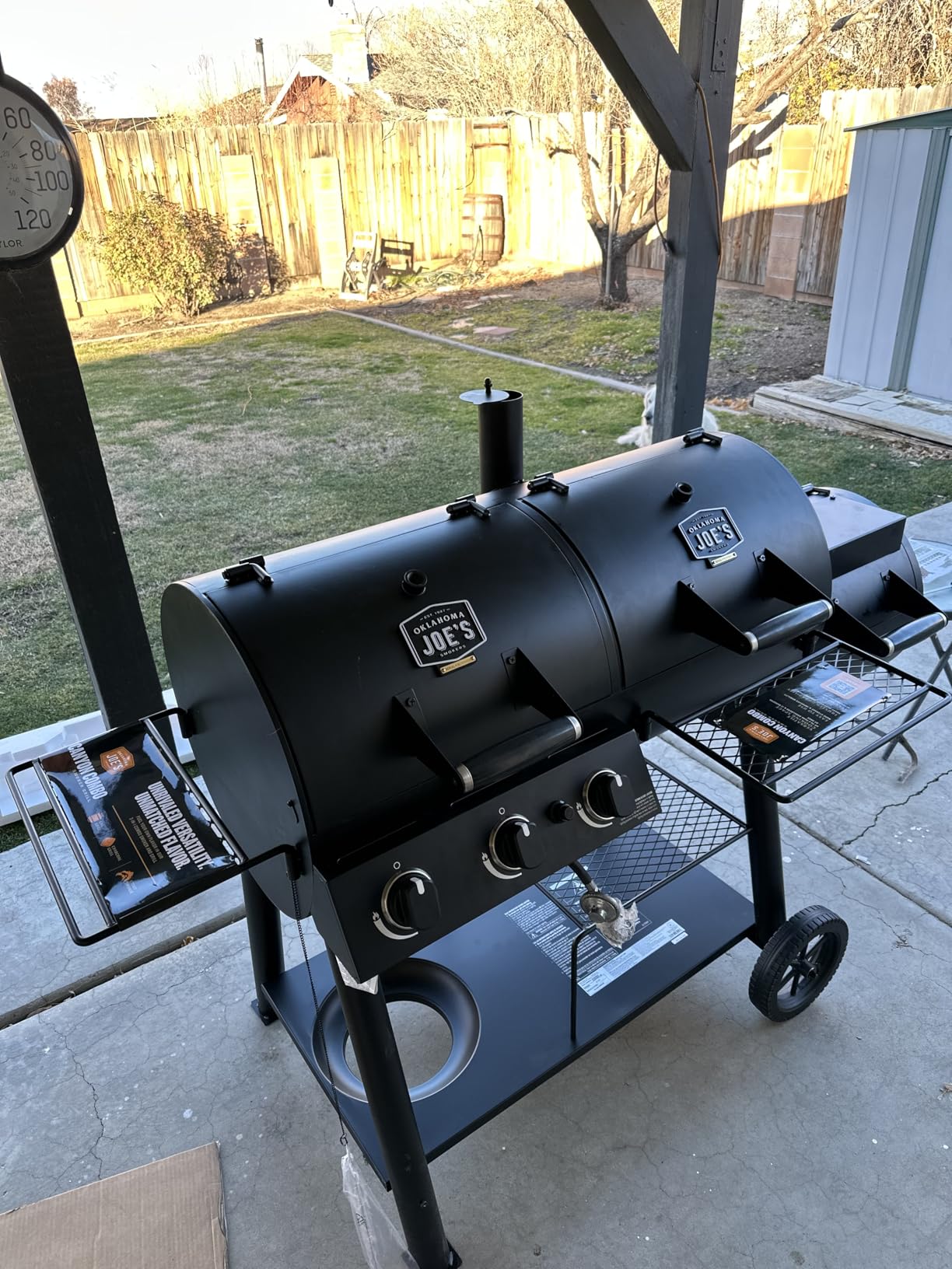 Oklahoma Joe's Canyon Combo Dual Fuel 3-Burner Propane Gas and Charcoal Smoker and Grill with 1031 sq. in. Cooking Area in Black - Grill Smoker Combo customer photo 1
