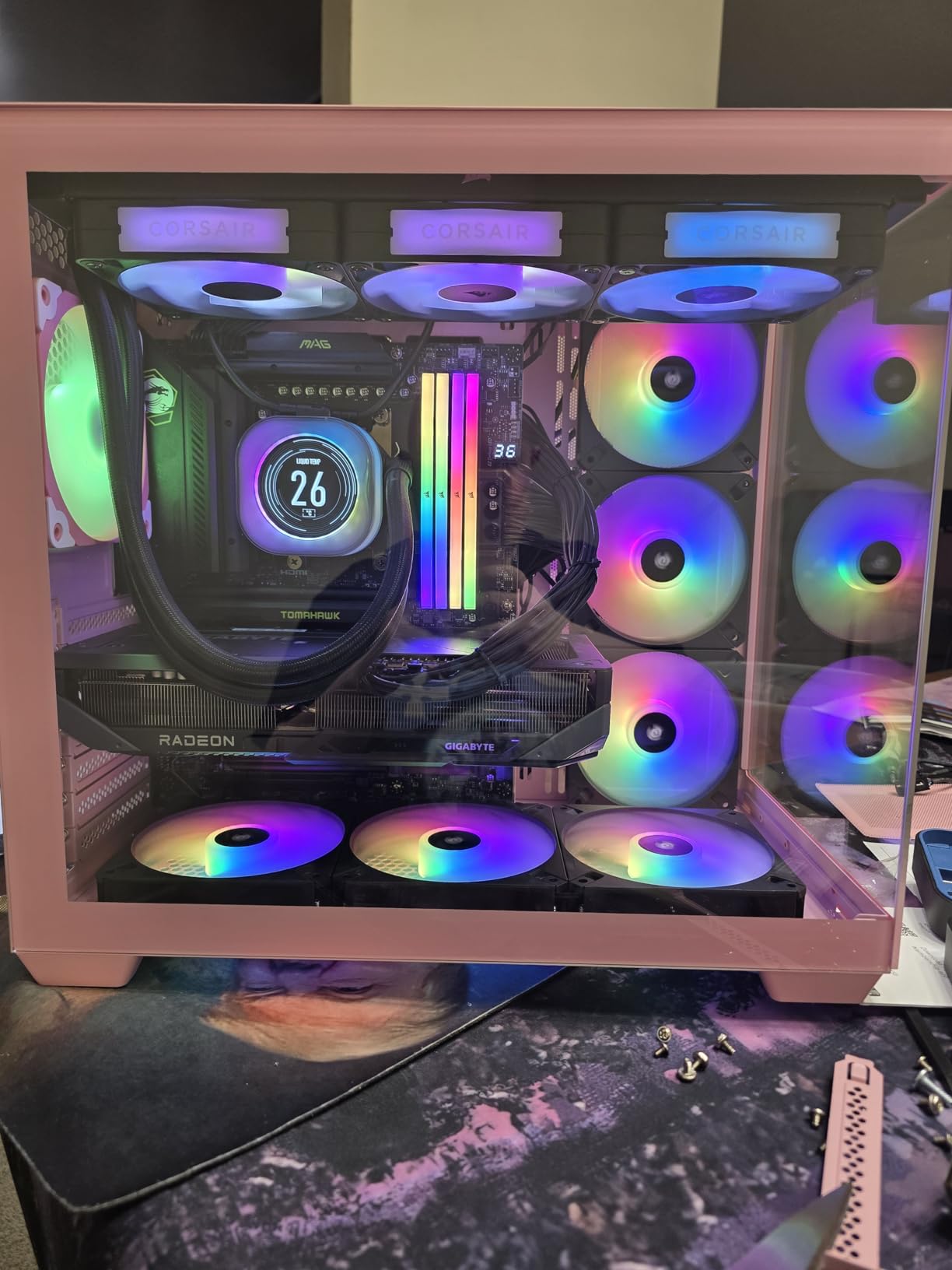 Vetroo AL900 ATX PC Case with 270° Full View Tempered Glass, Pre-Installed ARGB & PWM FDB Fan, Pre-Installed ARGB & PWM FDB Fan, Supports 360mm Radiator & 10 Fans, Type-C Ready, for 50 Series GPUs (White) customer photo 1