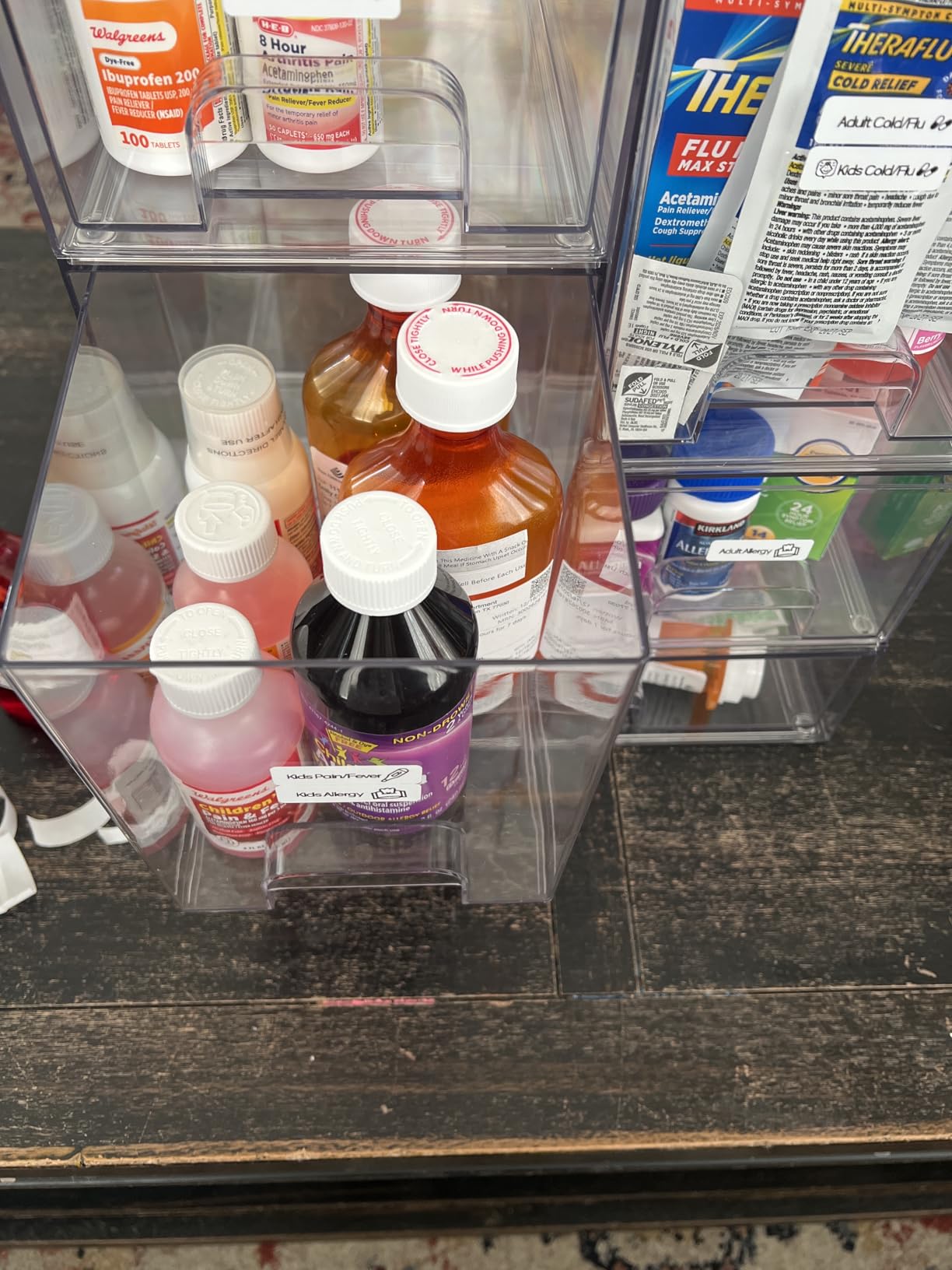 Vtopmart Stackable Storage Drawers Set of 5, Clear Plastic Organizer Bins for Baby Bottle, Beauty Supplies Storage, Ideal for Kichen Countertop, Vanity, Bathroom, Cabinet, Pantry Organization customer photo 2