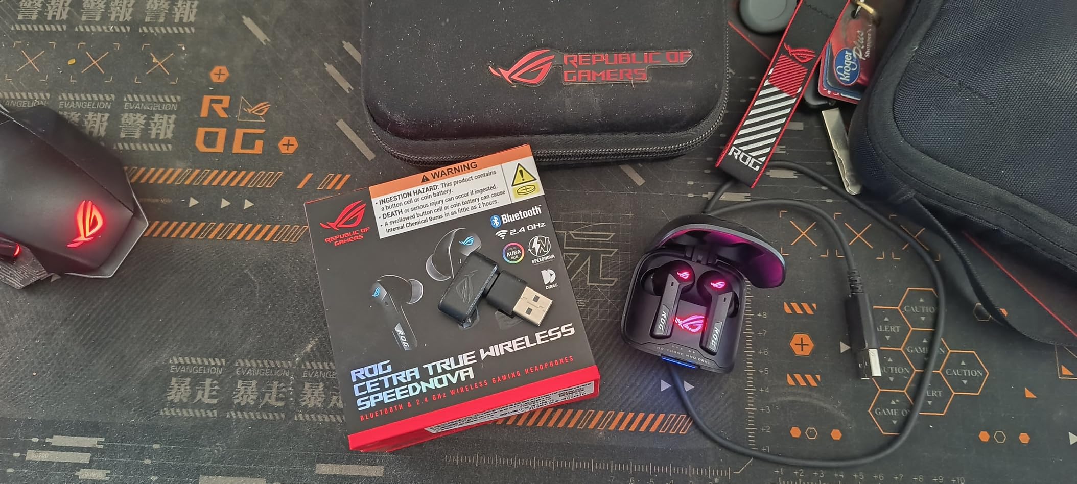 ASUS ROG Cetra True Wireless SpeedNova Gaming Earbuds - Dual-Mode (BT, 2.4GHz), Dirac Opteo, Bone-Conduction AI Mic, Adaptive ANC, 46Hr Battery, for PC, PS5, PS4, Switch, Mobile, ROG Ally/X - Black customer photo 2