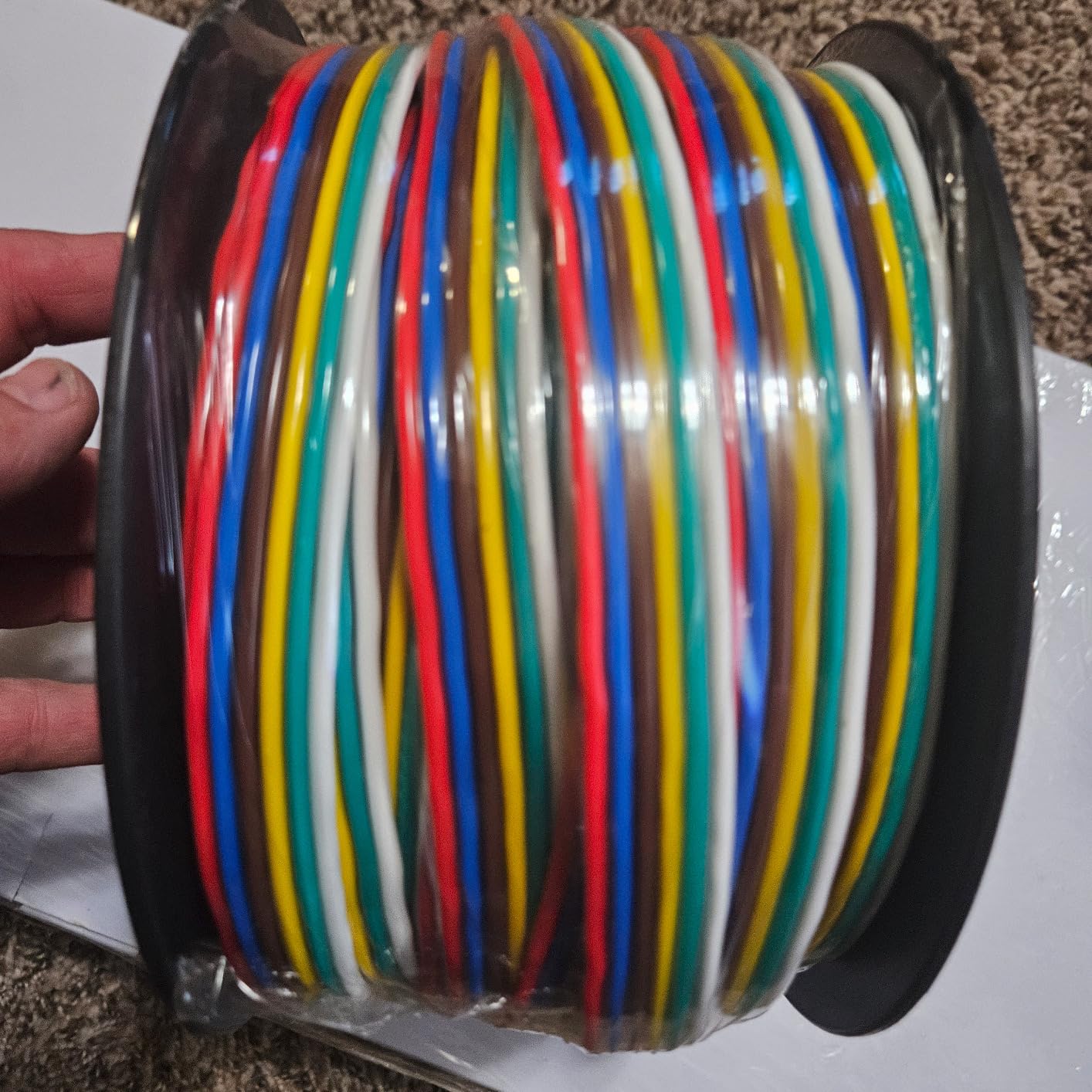 LIMICAR 100FT 6-Way Trailer Wiring Harness with Electric Brake Wire, 14 Gauge CCA Bonded Trailer Wire Kit for Boat RV Camper Trailer (Red, Blue, Green, Yellow, Brown, White) customer photo 2