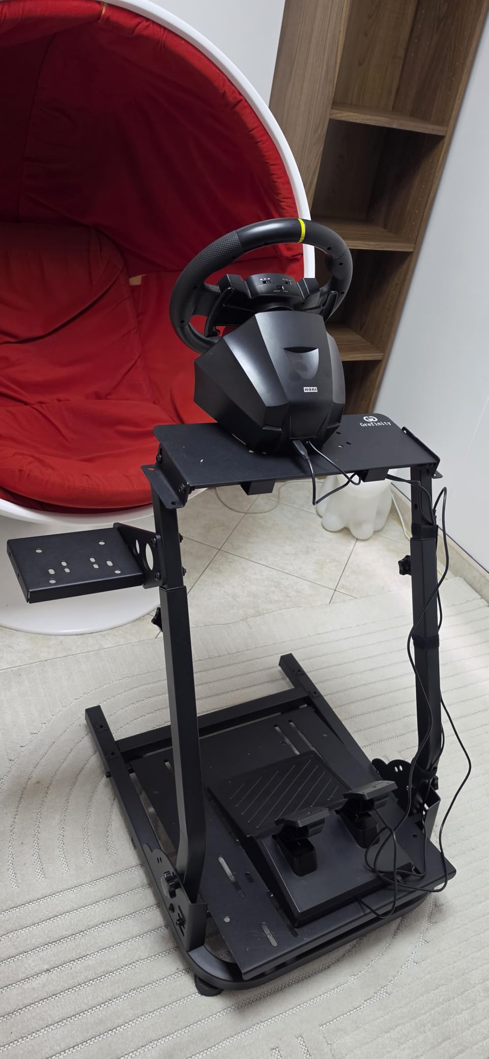 Racing Wheel Stand, Height Adjustable Steering Wheel Stand Racing Simulator Cockpit for Logitech G920 G29 G923 G27 G25, Thrustmaster T300RS TX F458 T500RS T150 Xbox PS4 PS5 PC customer photo 1