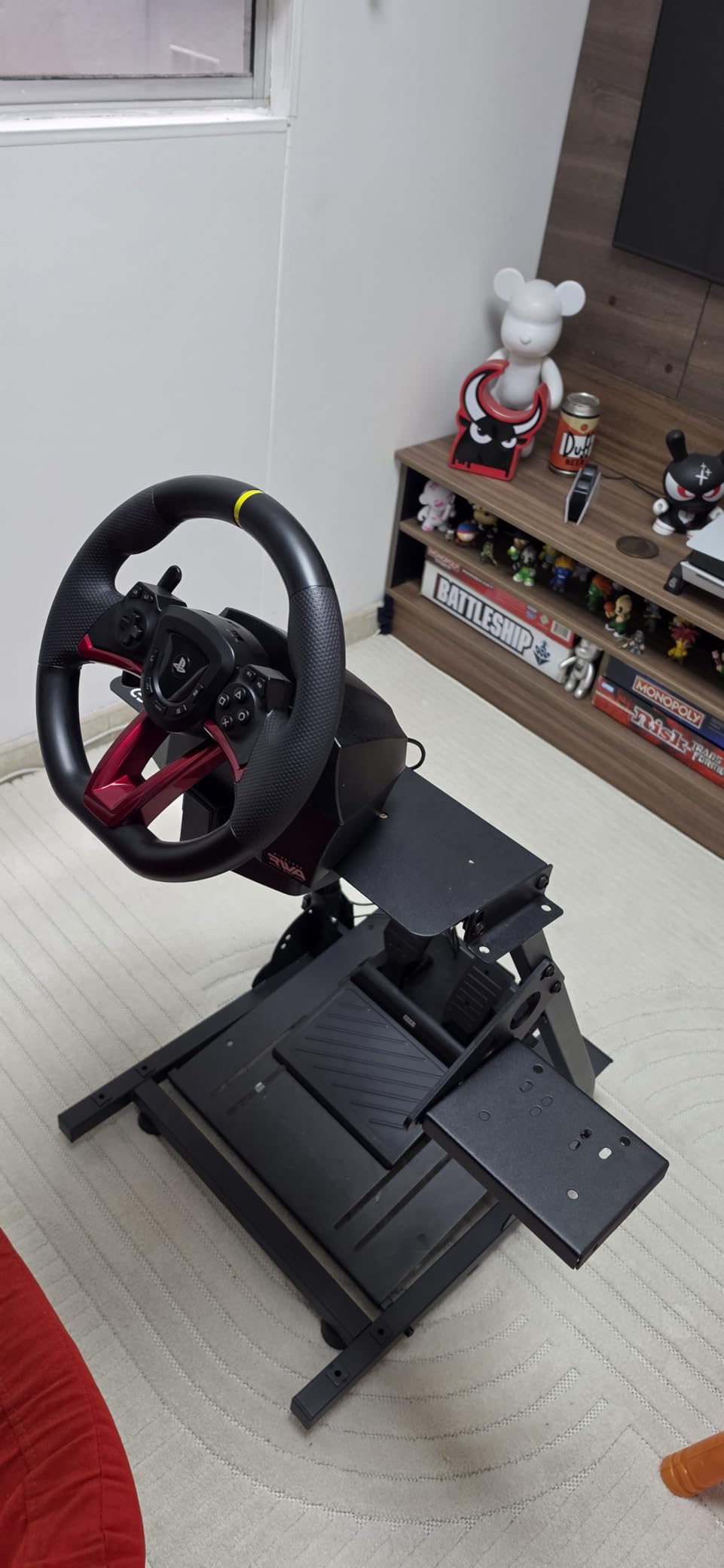 Racing Wheel Stand, Height Adjustable Steering Wheel Stand Racing Simulator Cockpit for Logitech G920 G29 G923 G27 G25, Thrustmaster T300RS TX F458 T500RS T150 Xbox PS4 PS5 PC customer photo 2
