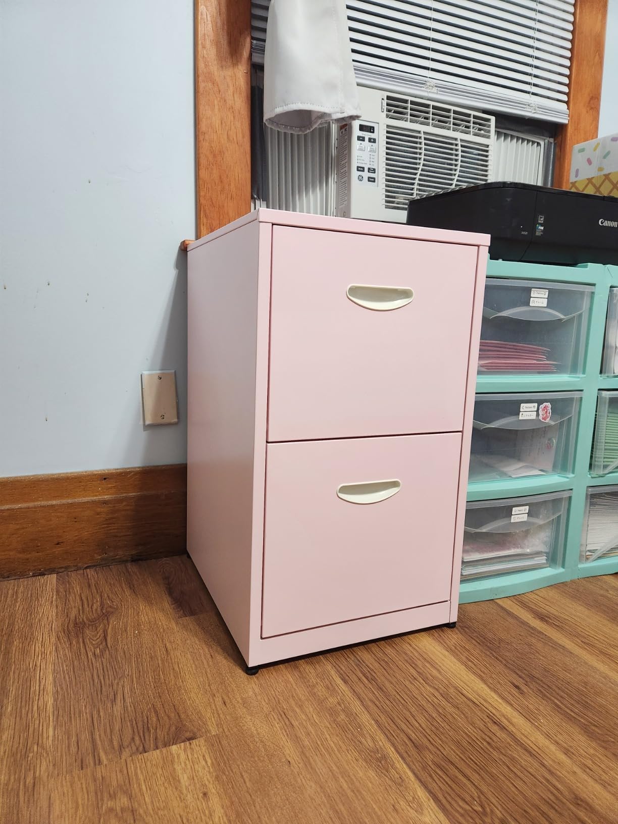 2 Drawer File Cabinets, Metal Office File Cabinet with Lock, Black Filing Cabinets for Home Office, Vertical Modern File Cabinet Office Two Drawers for Hanging Letter customer photo 2