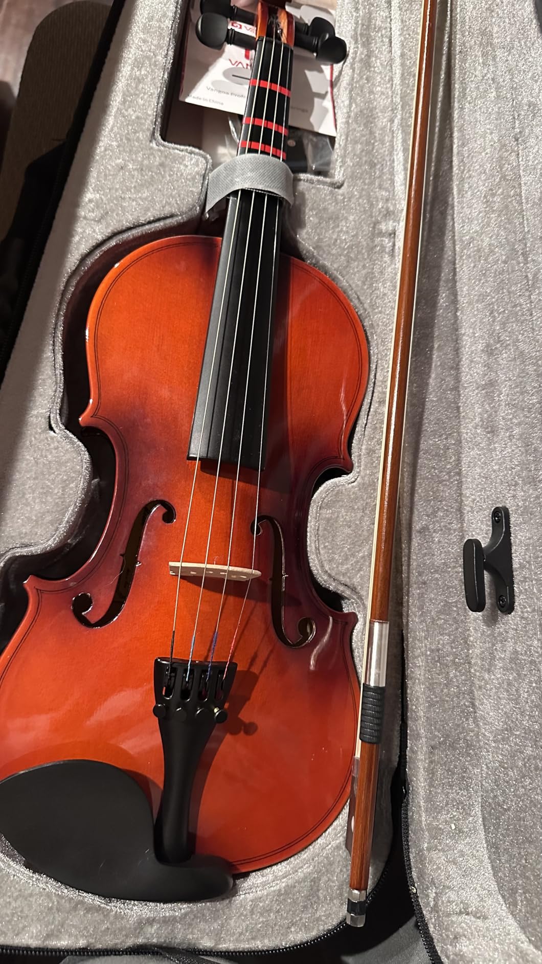 Vangoa Violin 4/4 Full Size Fiddle Set, Handcrafted Spruce Acoustic Violins Bundle Kit for Beginners Adults, Starter Violin Outfit with Hard Case, Strings, Bow, Tuner, Mute, Notes Sticker customer photo 1