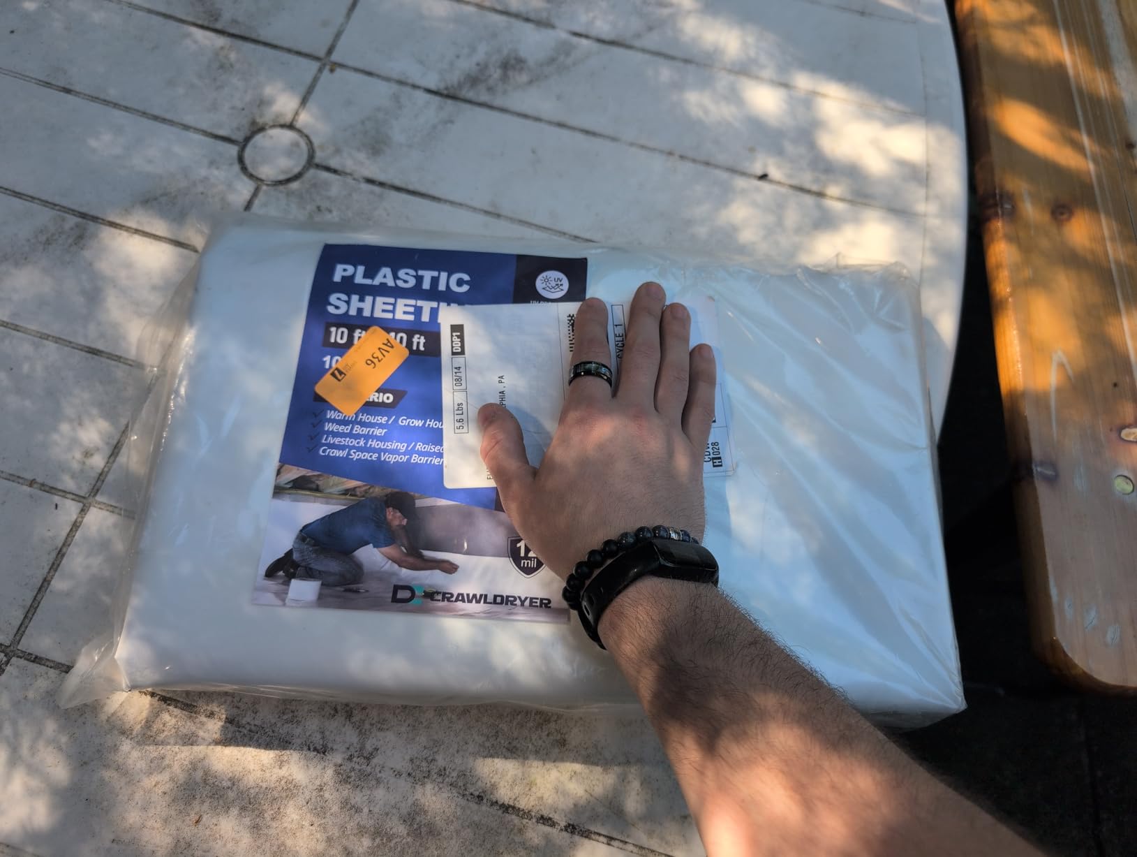Crawl Space Vapor Barrier - 14 mil 10' x 50', Vapor Barrier for Crawlspace Encapsulation kit, Vapor Barrier Plastic Material, Crawlspace Liner, Heavy Duty Plastic sheeting, Black and White Panda Film customer photo 2