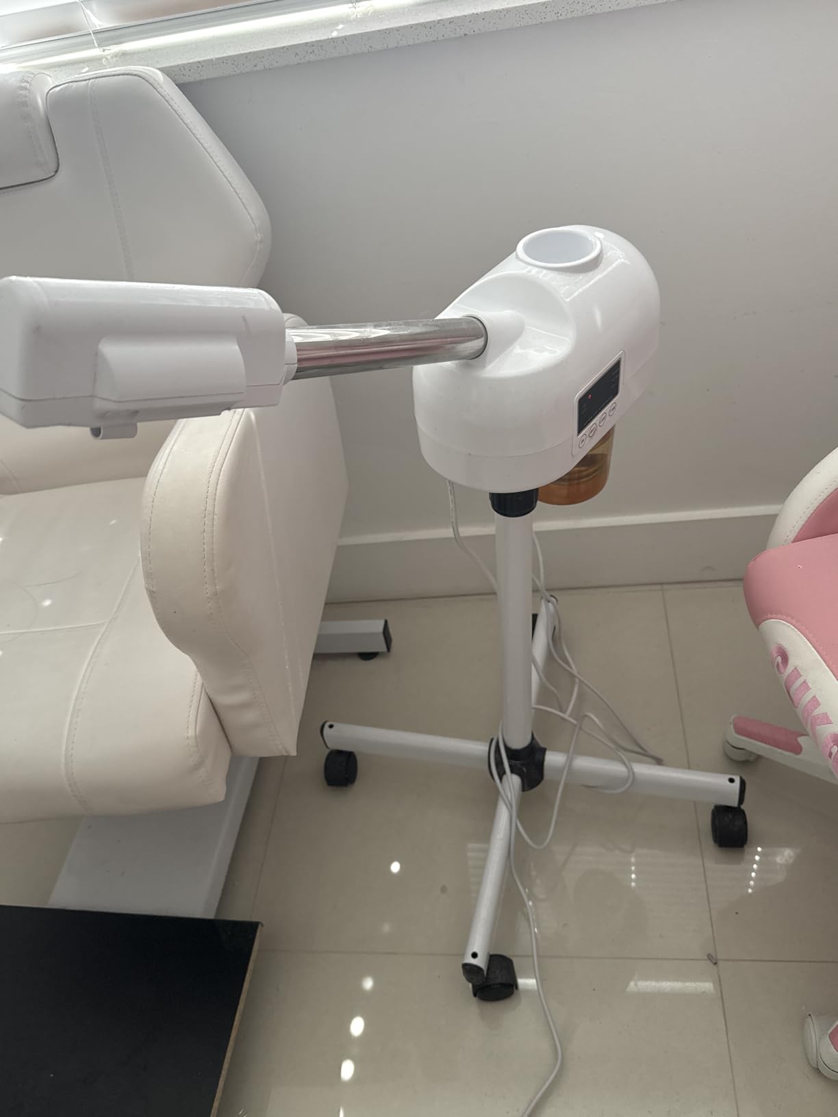 Professional Facial Steamer for Estheticians, Hot Mist & Timer Function, Vaporizador Facial Professional Steamer On Wheels for Home Use & Spa Salon Skin Cleasning customer photo 2