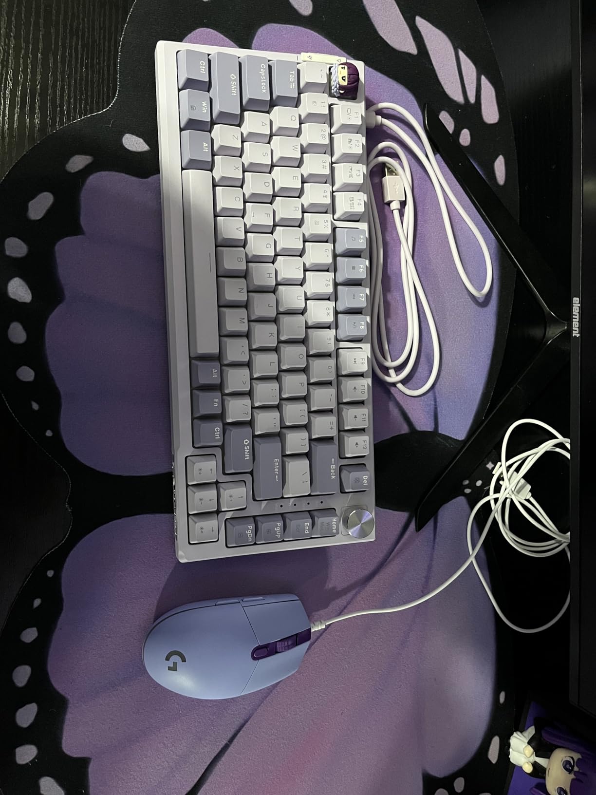 MageGee SKY81 75% Mechanical Gaming Keyboard, Gasket Hot Swappable Wired Custom Creamy Keyboard with 5-Layer Sound Dampening, Knob Control, RGB Backlit, NKRO for Win/Mac (Dark Elf, Blue Whale Switch) customer photo 2