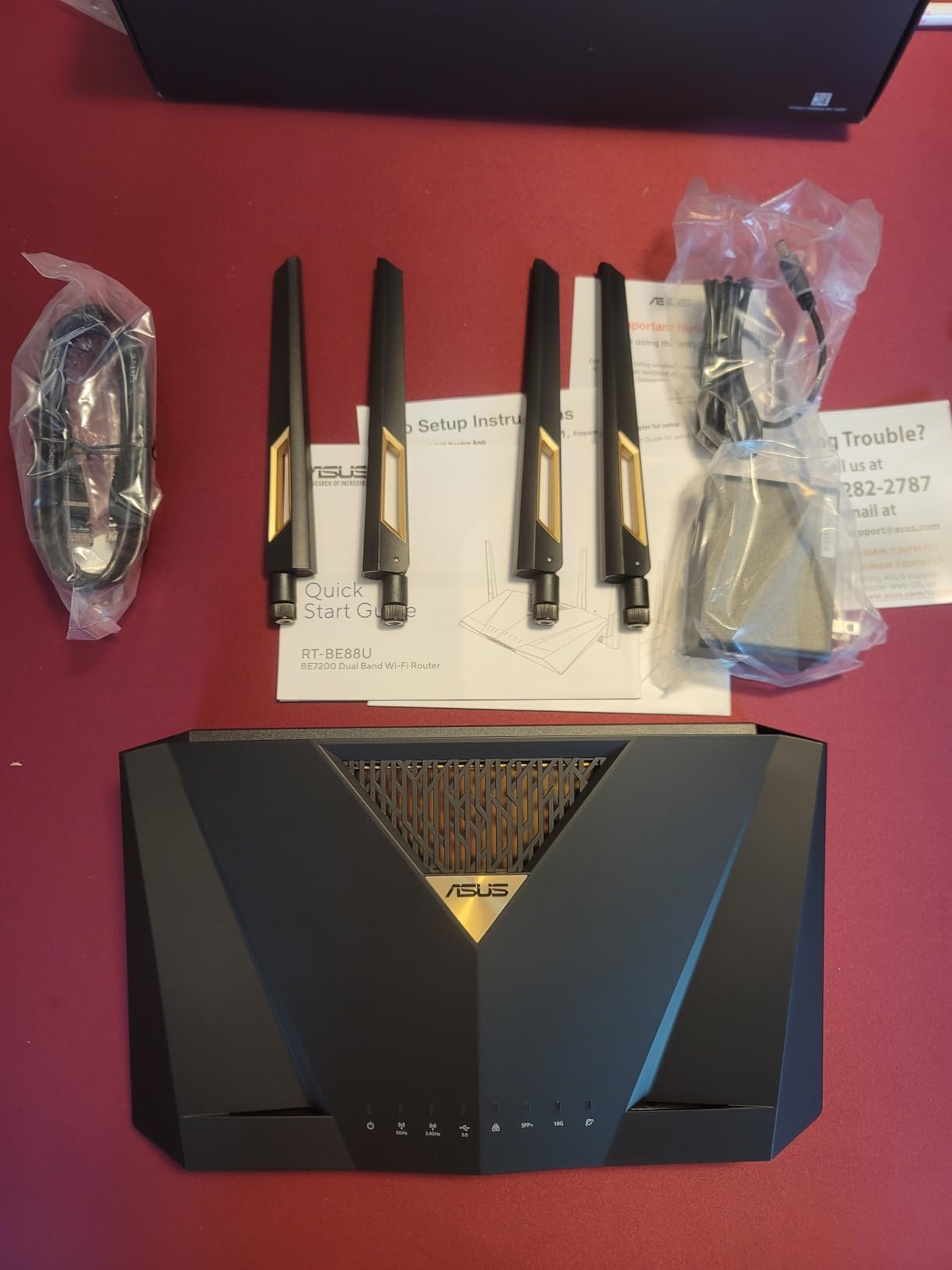 ASUS RT-BE88U Dual-Band WiFi 7 AiMesh Extendable Performance Router, 4K-QAM, MLO, Dual 10G Ports, SFP+, 4X 2.5G Ports, 4X 1G Ports customer photo 1