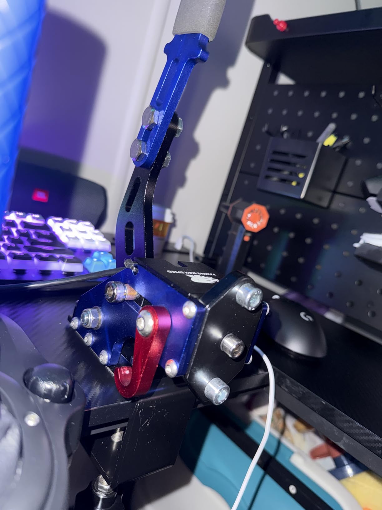 ZHSYMX USB Handbrake for 16Bit SIM PC Racing Games, Compatible with G27 G29 G920 G923 T500 T300 Simulate Linear Handbrake（Only PC System） Black customer photo 1