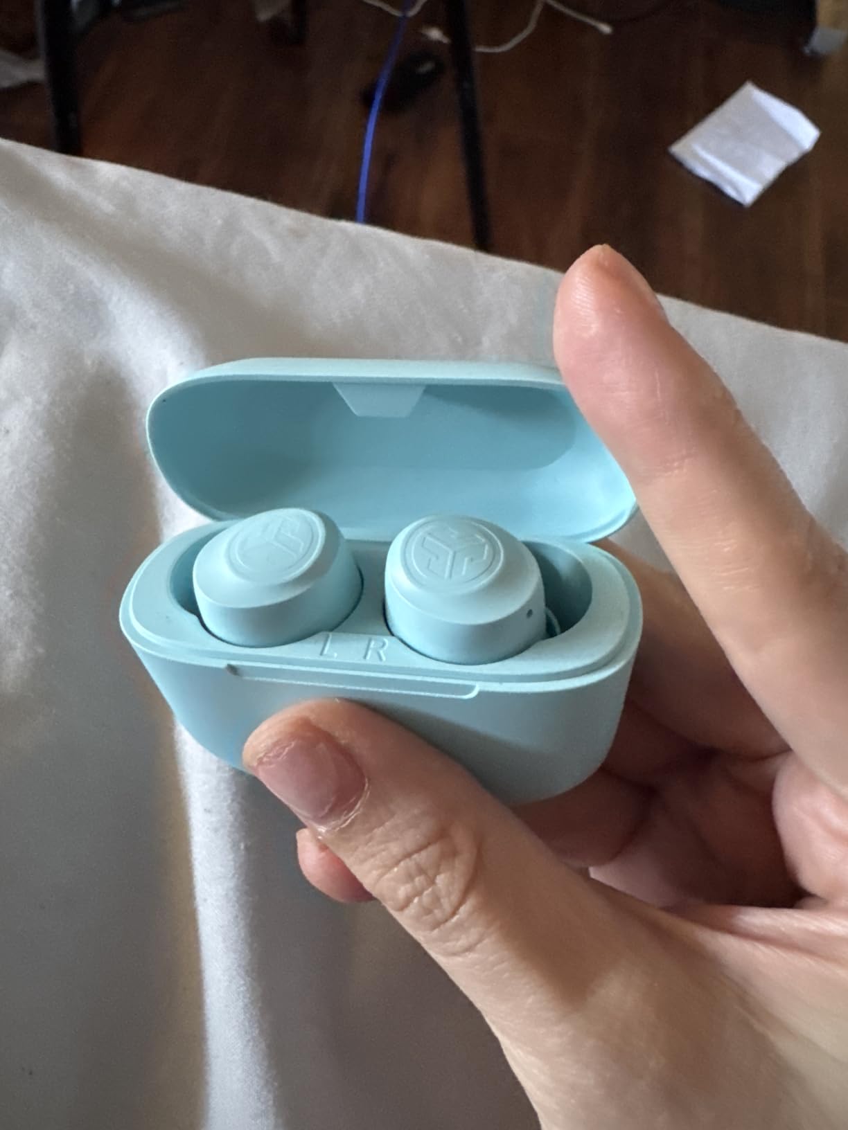 JLab Go Air Pop+ True Wireless Earbuds, in Ear Headphones, Bluetooth Earphones, 35H Playtime Ear Buds, Bluetooth Earbuds with Microphone, USB-C Charging Case, Dual Connect, EQ3 Sound, Light Blue customer photo 1