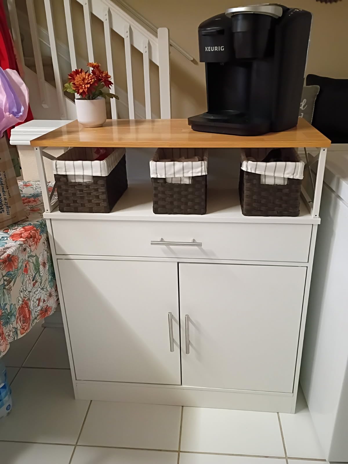 Shintenchi Kitchen Storage Cabinet with Adjustable Shelves and Drawers, Modern Buffet Sideboard, Wood Buffet Cabinet with Doors, Floor Cabinet Cupboard for Coffee Bar Living Room, Dark Brown customer photo 1