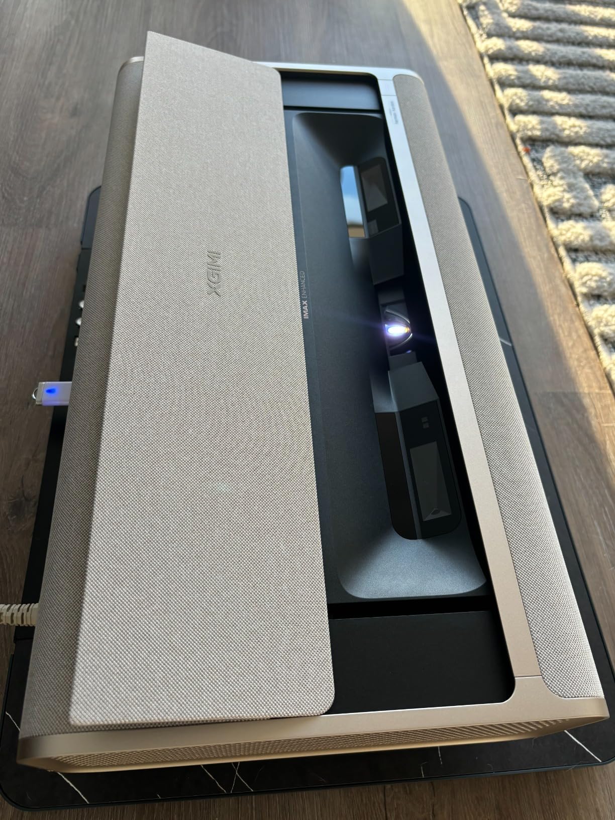 XGIMI AURA Series UST Laser Projector, Dolby Vision, IMAX Enhanced, 1,000,000:1 Dynamic Contrast Ratio, 0.177:1 Throw Ratio, Harman Kardon, 2300 Lumens AURA 2 ATV White customer photo 2