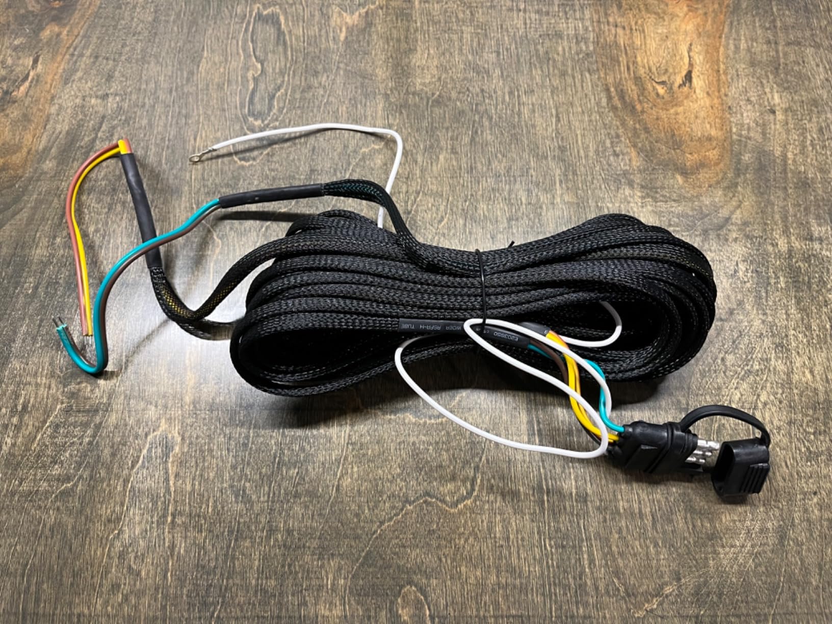 22 Ft 4-Pin 5-Wire Trailer Wiring Harness with Nylon Mesh Protection, A Trailer Light Kit Suitable for Re-Wiring the Tail Lights, Brake Lights, and Turn Signals on Trailers, Rvs, and Boats customer photo 2
