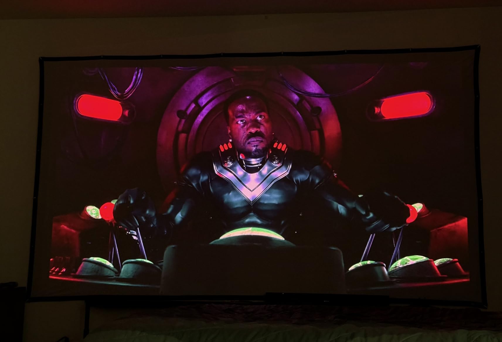 100 inch Projector Screen Upgraded- Black Backing, Straight Edges, Foldable, Washable and Wrinkle-Free - for Indoor Home Theater and Outdoor Cinema -White 16:9 by IOLIEO customer photo 1