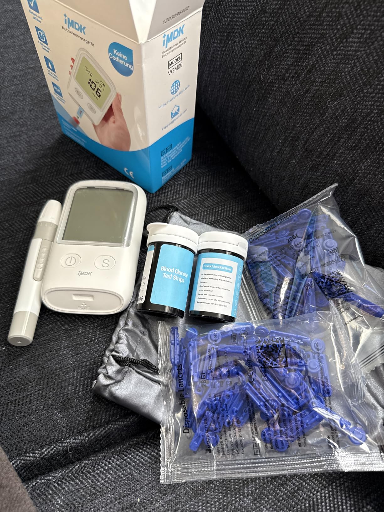 IMDK Blood Glucose Monitor Kit, Clinically Accurate with 150 Glucometer Strips, 100 Lancets customer photo 1