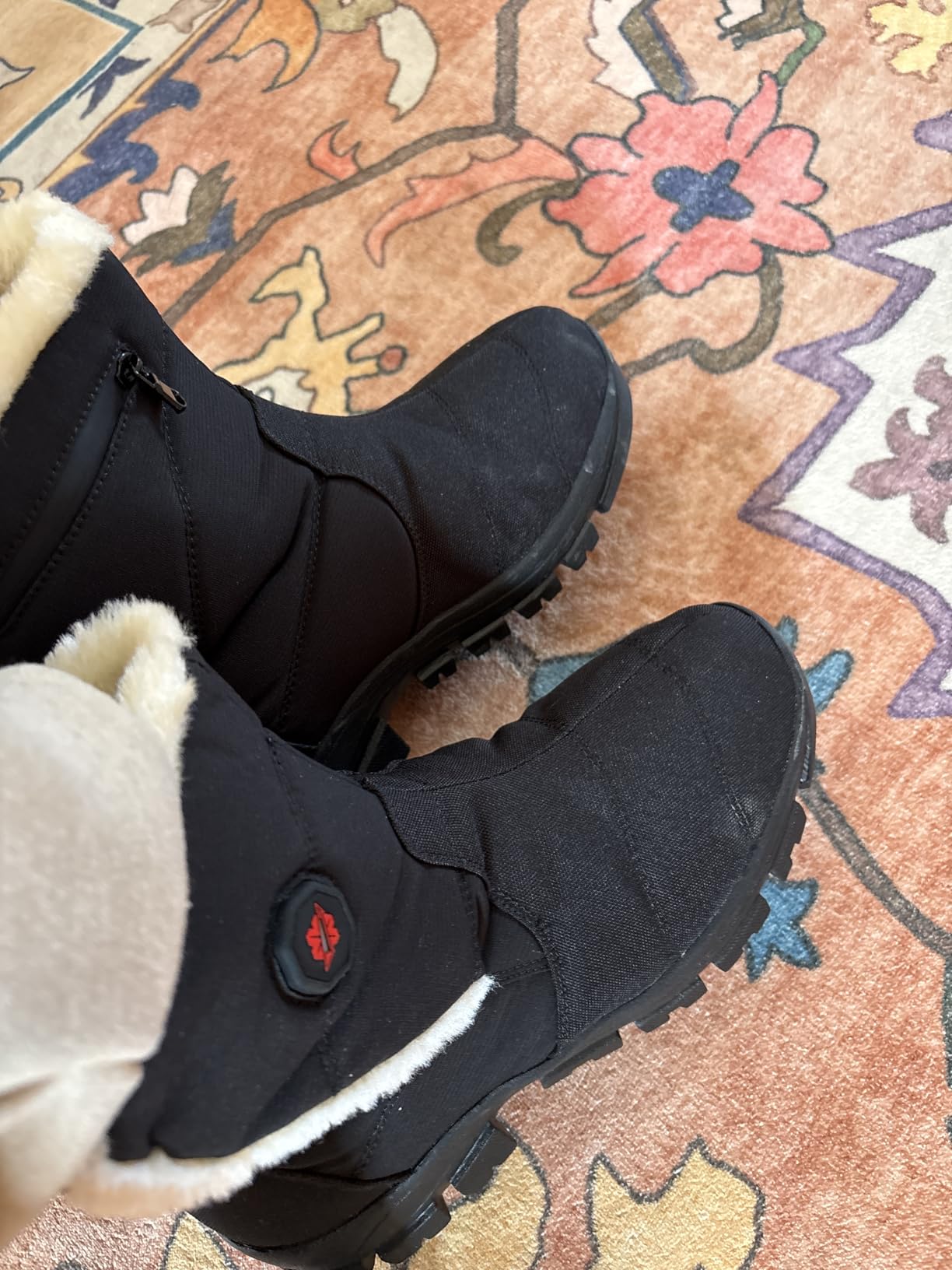 Dr.Warm Heated Boots for Women, Warm Fur Lined Heated Slippers Boot with 7.4V Rechargeable Battery Heated Shoes with Anti-Skid Sole for Winter Indoor Outdoor customer photo 1