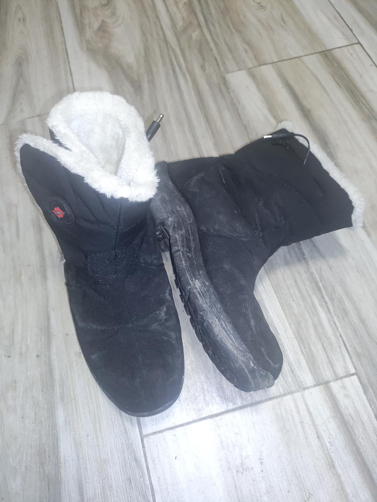 Dr.Warm Heated Boots for Women, Warm Fur Lined Heated Slippers Boot with 7.4V Rechargeable Battery Heated Shoes with Anti-Skid Sole for Winter Indoor Outdoor customer photo 2