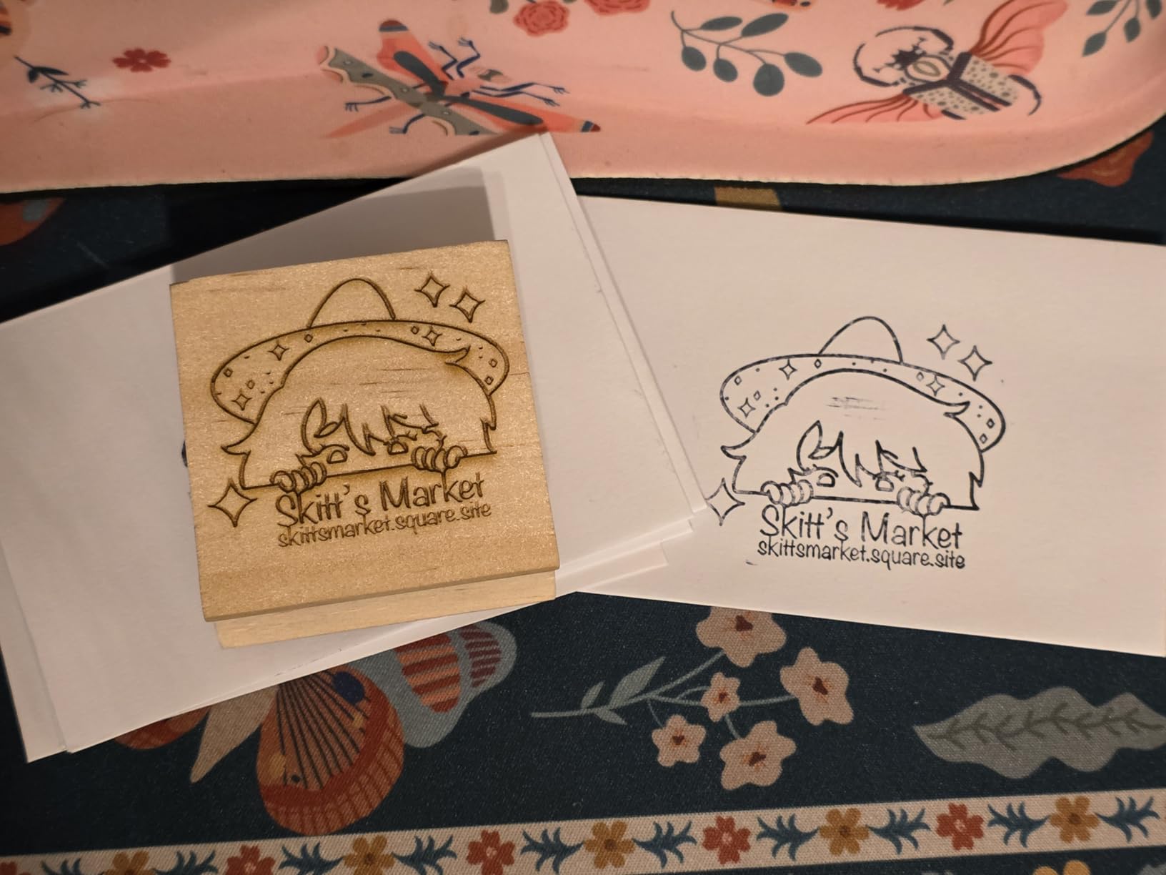 ExcelMark Custom Logo Stamp - Personalized Wood Rubber Stamp - Upload Your Own Image (2