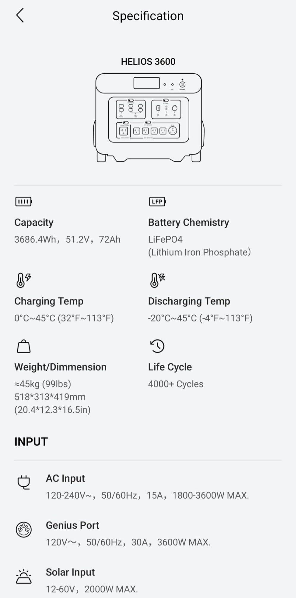 GROWATT Portable Power Station 3600Wh, HELIOS 3600 Electric Solar Generator for Home Use, Expandable to 240V/7200W AC Output, up to 36kWh, LFP Battery for Emergencies customer photo 1