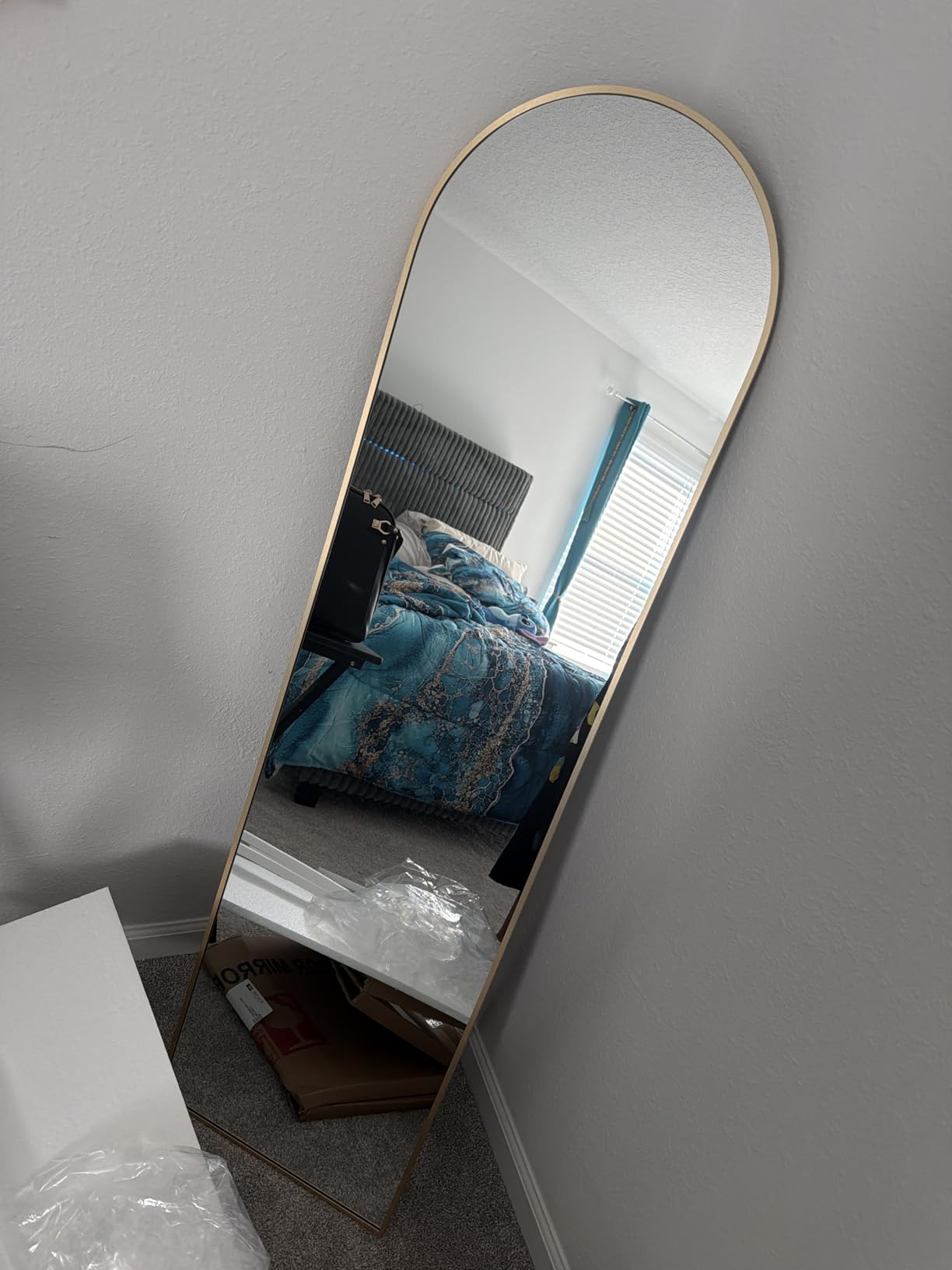 Home Gym Mirror for Wall,48x24x3PCS Full Length,Glass Frameless Body Large Mirror for Home Gym,Workout,Bedroom,Garage(Silver) customer photo 1