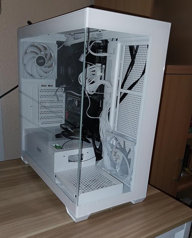 darkFlash ATX Mid-Tower PC Case, Pre-Install 1 Non-LED PWM Fans Computer Case, Full View Dual Tempered Glass Gaming PC Case, Type C Port, Supports up to 360mm Water Cooling Radiator, Black(DS900) customer photo 2