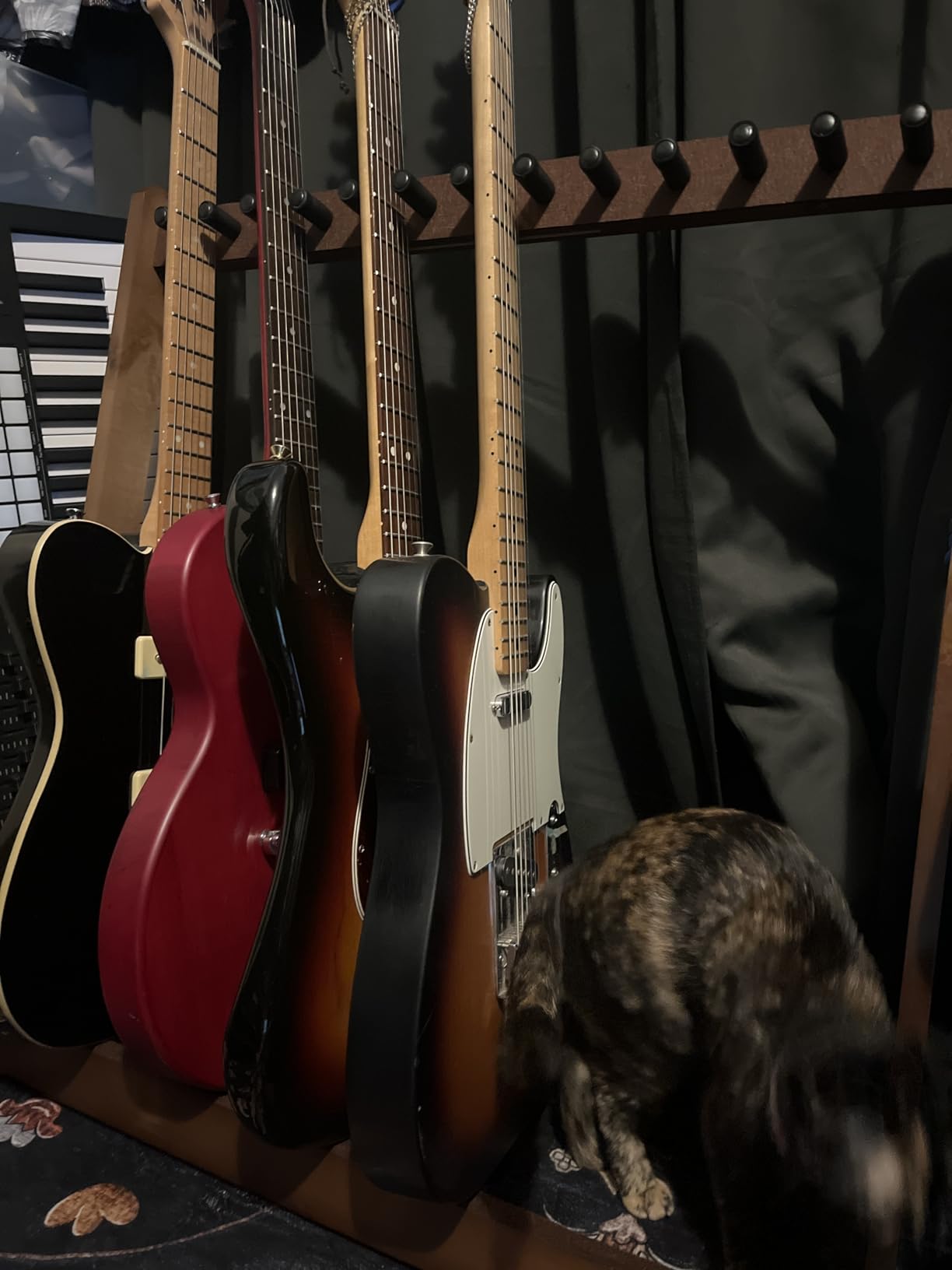 STRICH Multiple Guitar Stand, Hardwood Rack for 6 Electric or 4 Acoustic Guitars, Padded Home & Studio SMT-10 (6-Holder) customer photo 1