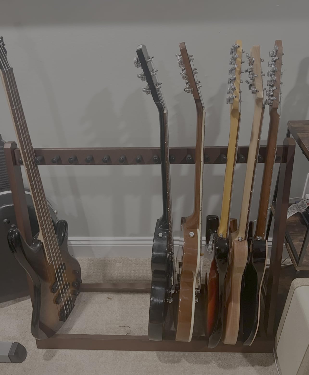 STRICH Multiple Guitar Stand, Hardwood Rack for 6 Electric or 4 Acoustic Guitars, Padded Home & Studio SMT-10 (6-Holder) customer photo 2