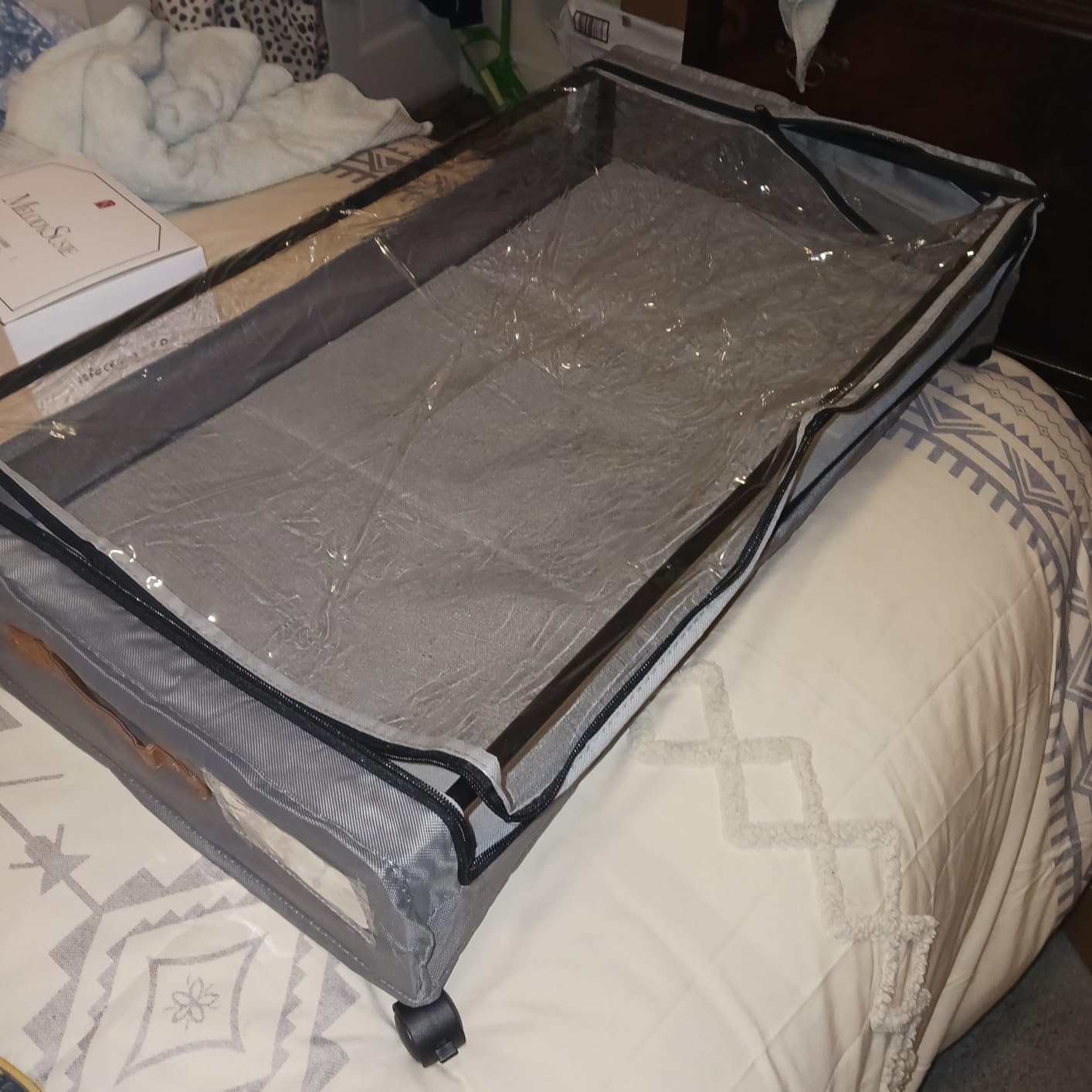 Under Bed Storage with Wheels 2Pack Storage Containers with Clear Window & Label Under Bed Drawers Rolling Under Bed Storage for Clothes, Shoes, Blankets customer photo 2