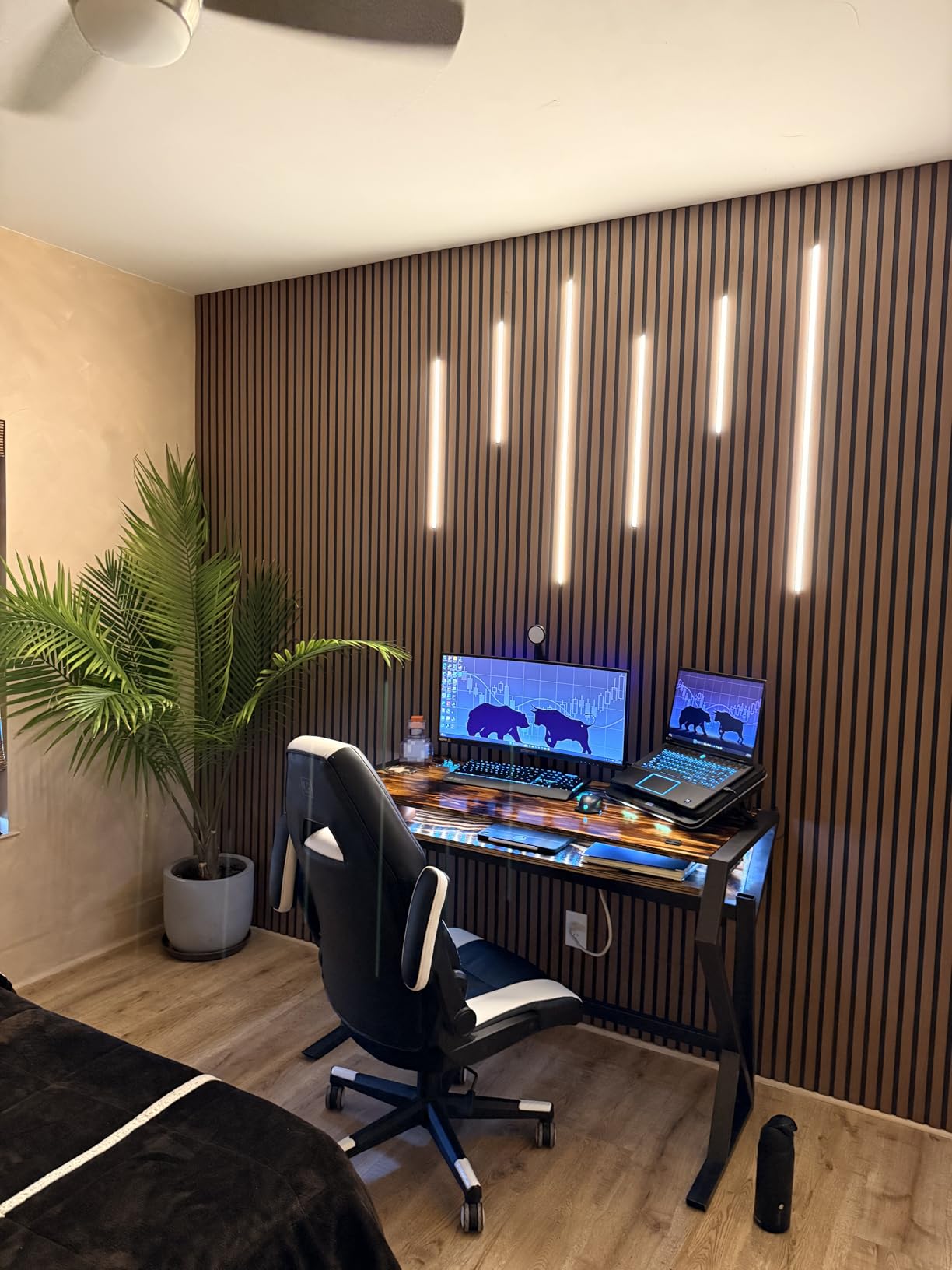 Art3d LED Recessed Lighting Kit - 6pcs Self-adhesive White LED Light with Smart Switch, 3000k Touching Switch Light for Wood Slat Wall Panels, Headboards, Stairs, Home decor customer photo 1