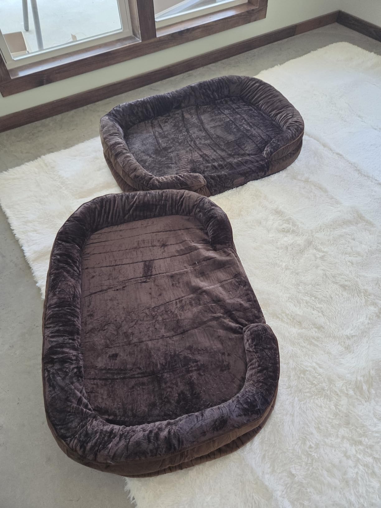 Dwanton Orthopedic Dog Bed for Medium Dogs with Gel Memory Foam, Waterproof Dog Sofa, Washable Pet Bed with Four Sided Bolster Cushion, Removable Cover & Non-Slip Bottom, 36