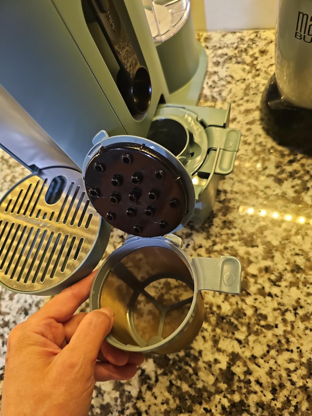 Ninja Pod & Grounds Specialty Single-Serve Coffee Maker, K-Cup Pod Compatible, Brews Grounds, Compact Design, Built-In Milk Frother, 56-oz. Reservoir, Stone, PB051ST customer photo 2