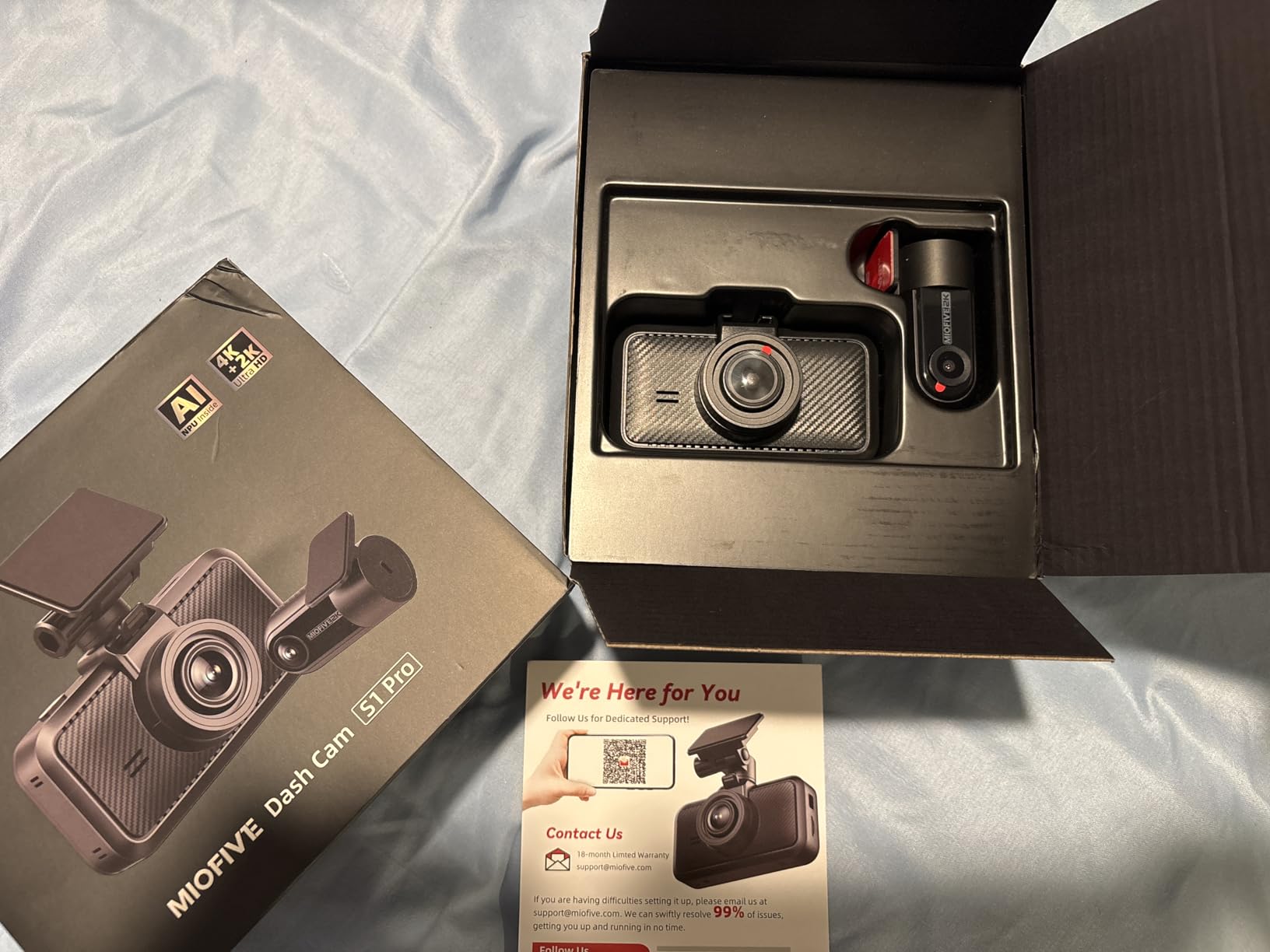 Dash Cam Front & Rear Dual Channel - Front 4K UHD + Rear 2.5K, Built-in GPS & 5GHz WiFi, 3.0