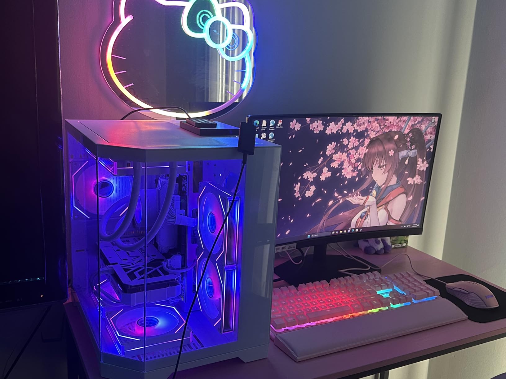 Ocean of Stars AI-Optimized Gaming PC -AMD Ryzen 7 7700 3.8 GHz, RTX 5060 8G, 32GB DDR5 RAM 6000MHz, 1TB PCIe SSD, 11AC WiFi,Windows 11 64-bit -White customer photo 1