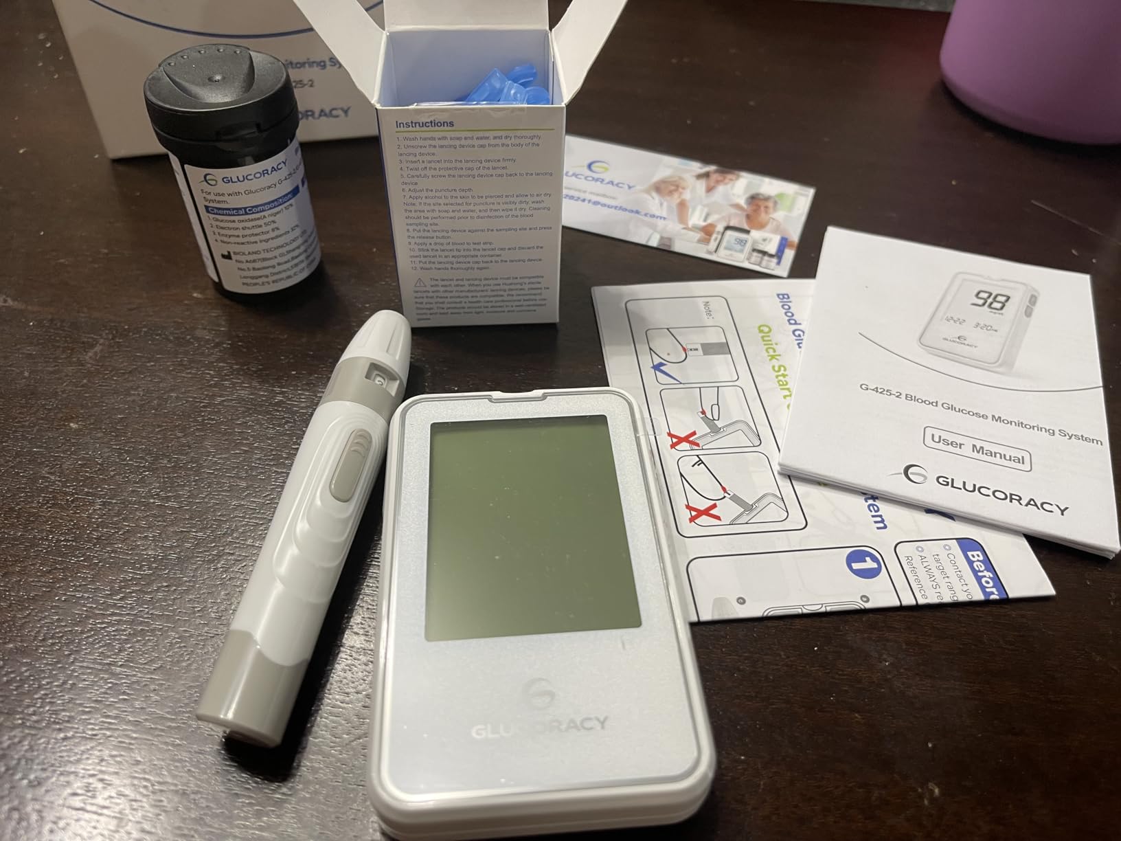 Glucoracy G-425-2 Blood Glucose Monitor Kit, 50 Test Strips and 50 Lancets customer photo 1
