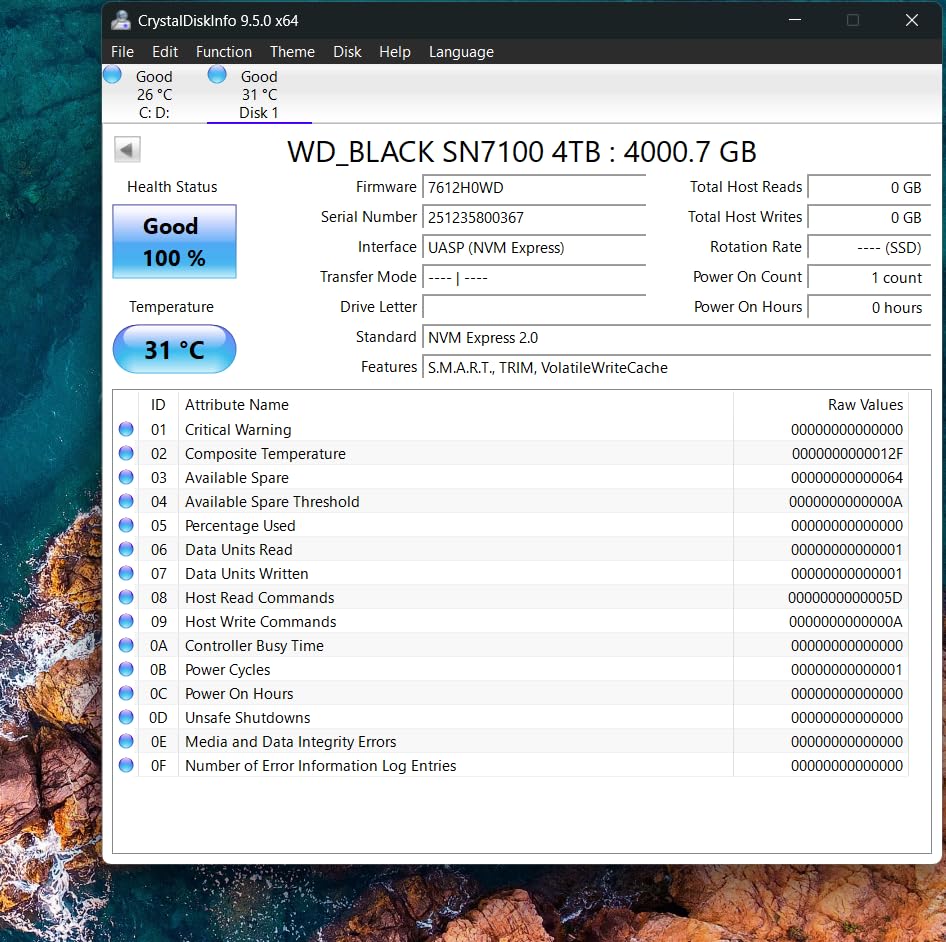 WD_Black SN7100 1TB NVMe SSD - Gen4 PCIe, M.2 2280, Up to 7,250 MB/s Read Speed, Up to 6,900 MB/s Write Speed, Next Gen TLC 3D NAND, for Laptops, Handheld Gaming Devices - WDS100T4X0E customer photo 2