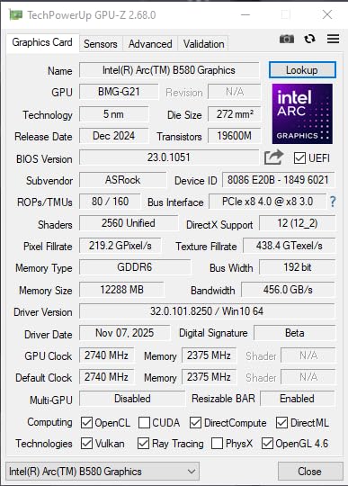 Intel Arc B580 Challenger 12GB OC Graphics Card, Intel Xe2-HPG, 12GB GDDR6, PCIe 4.0, Dual Fans, 0dB Silent, LED Indicator, DisplayPort 2.1, HDMI 2.1a customer photo 1