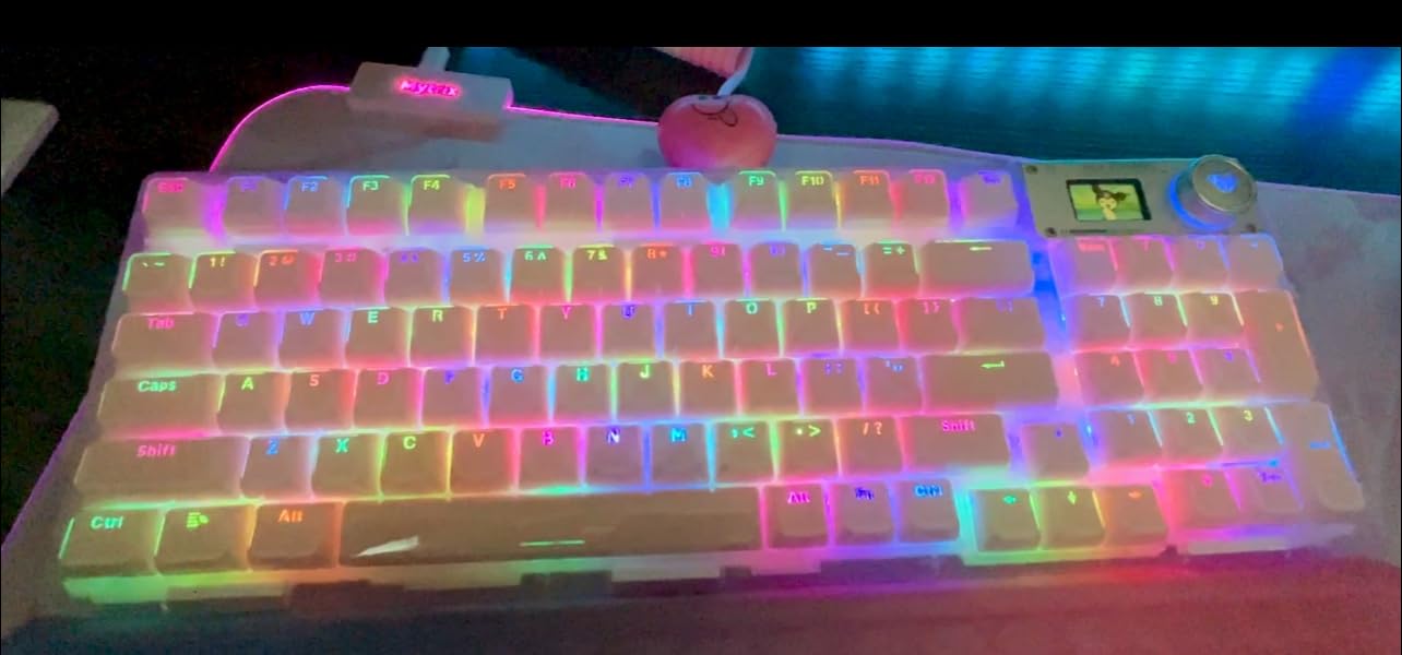AULA F98 Pro V3 Wireless Mechanical Keyboard with Transparent Keycaps,Hot-swappable,Pre-lubed Linear Switches,Gasket Structure,RGB Backlit,TFT Screen,BT5.0/2.4G/USB-C Wired Computer Keyboard customer photo 1
