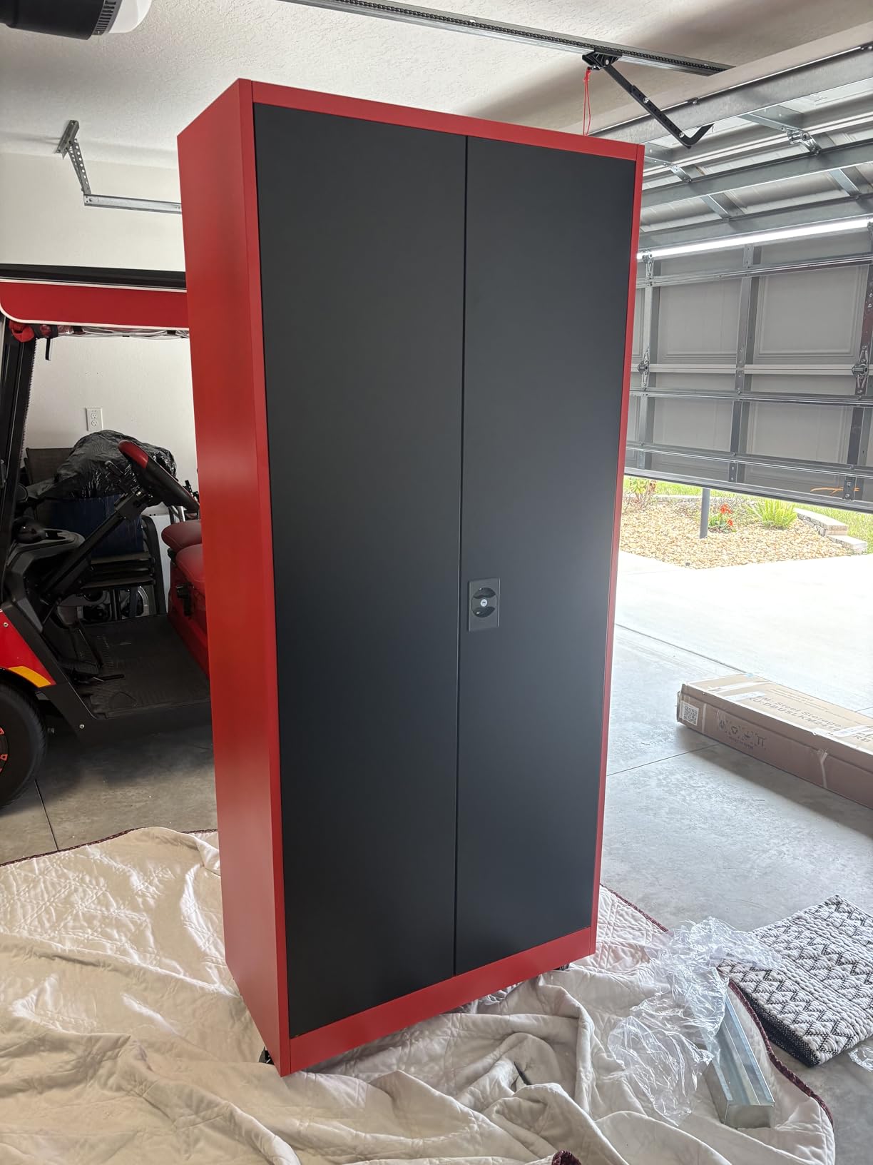 SISESOL Metal Storage Cabinet with Wheels, 75 inch Tall Rolling Garage Storage Cabinet with Lock, Black Metal Cabinets with Wheels and Shelves, Deep Heavy Duty Tool Locker for Garage, Home, Office, Shop customer photo 1