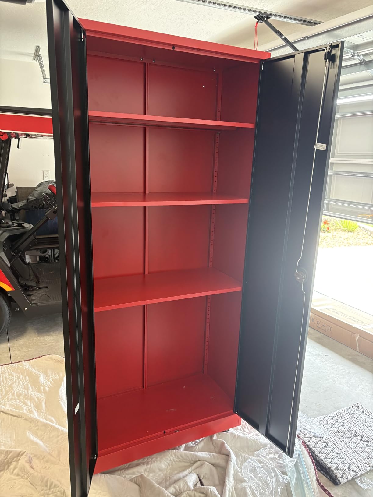 SISESOL Metal Storage Cabinet with Wheels, 75 inch Tall Rolling Garage Storage Cabinet with Lock, Black Metal Cabinets with Wheels and Shelves, Deep Heavy Duty Tool Locker for Garage, Home, Office, Shop customer photo 2