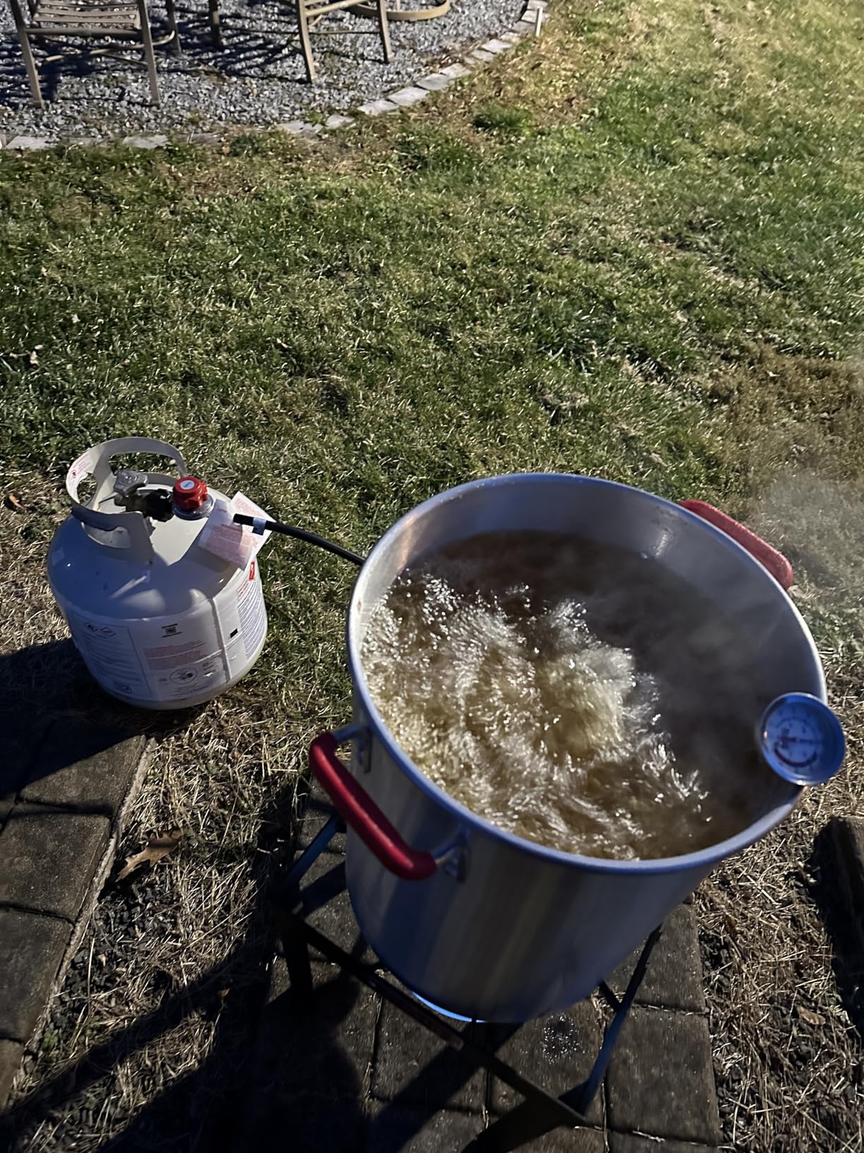 Outdoor Propane Deep Fryer, Dual Tank with Dual Independent Cast Iron Burners and Thermometers, Removable Fryer Pot, Baskets & Lids, Movable Propane Fryer Cart with Regulator, 50000 BTU customer photo 1