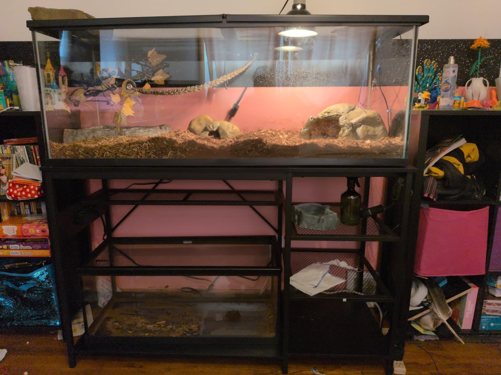 GRLEAF 55-75 Gallon Aquarium Stand: 1000LB Capacity, Built-In Power Outlets, 3-Tier Shelves for Fish Tank Accessories Storage, Heavy-Duty Steel/Wood Hybrid for Fish & Reptile Tanks | Excludes Tank customer photo 1