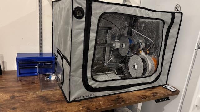 3D Printer Enclosure for Bambu Lab A1 Combo, Stainless Steel Frame Enclosure with LED Light, Fireproof Dustproof Noise Reduction Constant Temperature 3D Printer Cover, 838x588x588MM customer photo 2